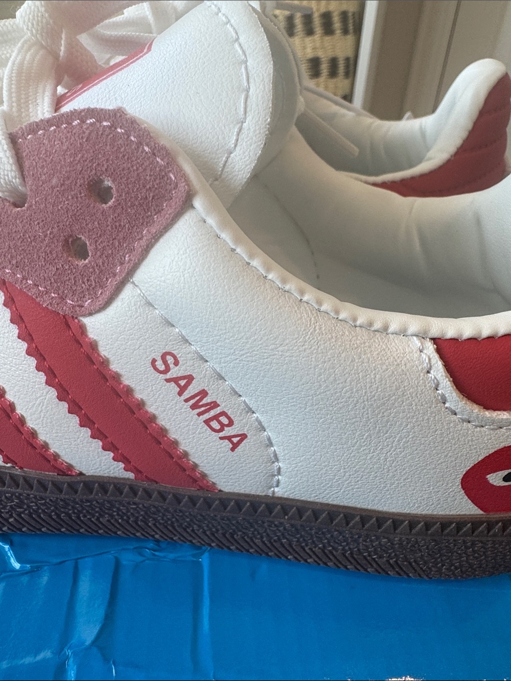 adidas Samba Women's Sneakers White and Red - Picture 10 of 11
